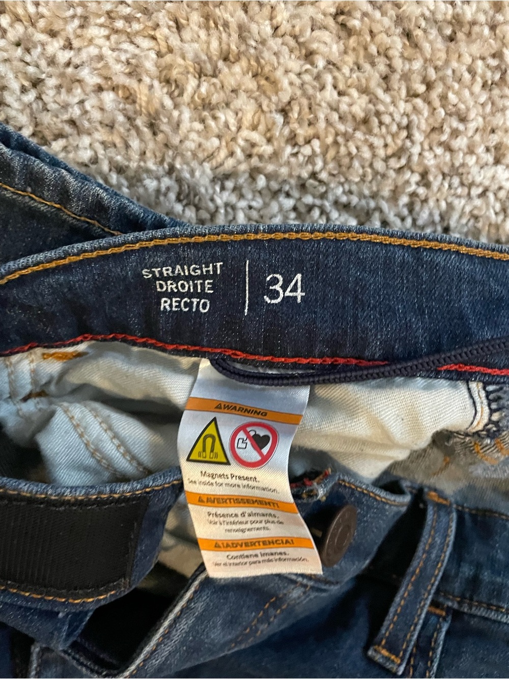 Tommy Hilfiger Adaptive Straight Magnetic Velcro Elastic Pulls Denim Jeans 34x32 - Picture 6 of 6
